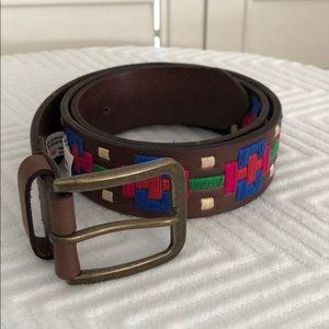 Free People western Embroidered Leather Belt S/M